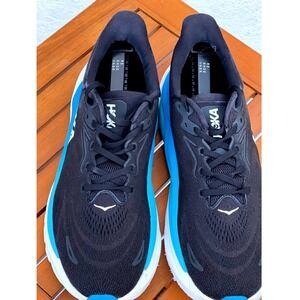 Hoka Arahi 8 Mens Running Shoes Black Cyan Blue Support EUC Sneakers Size 11